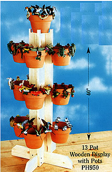 pothanger display, wooden display for pot hangers