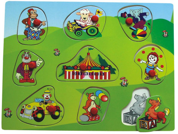 circus puzzle, gift for children, jigsaw puzzle, wooden puzzle, toy puzzle, peg puzzle, educational toy