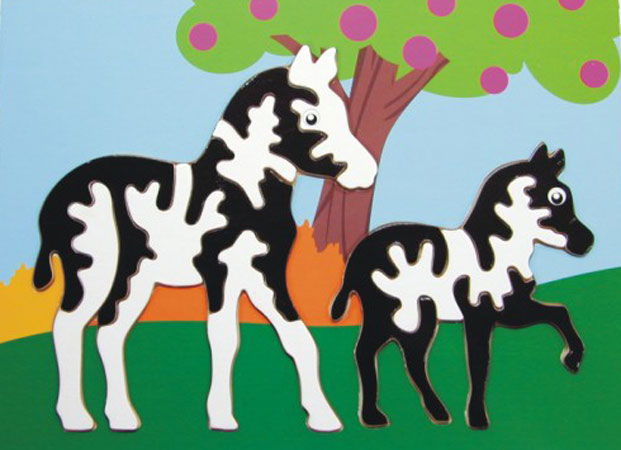 horse and zebra puzzle, wooden puzzle, toy puzzle, wooden jigsaw puzzle, educational toy