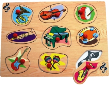 Wooden Jigsaw Puzzle, musical instruments