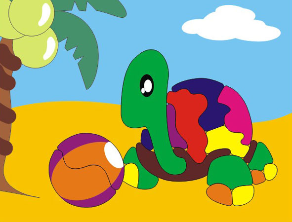 turtle puzzle, wooden puzzle, toy puzzle, wooden jigsaw puzzle, educational toy, kids puzzle