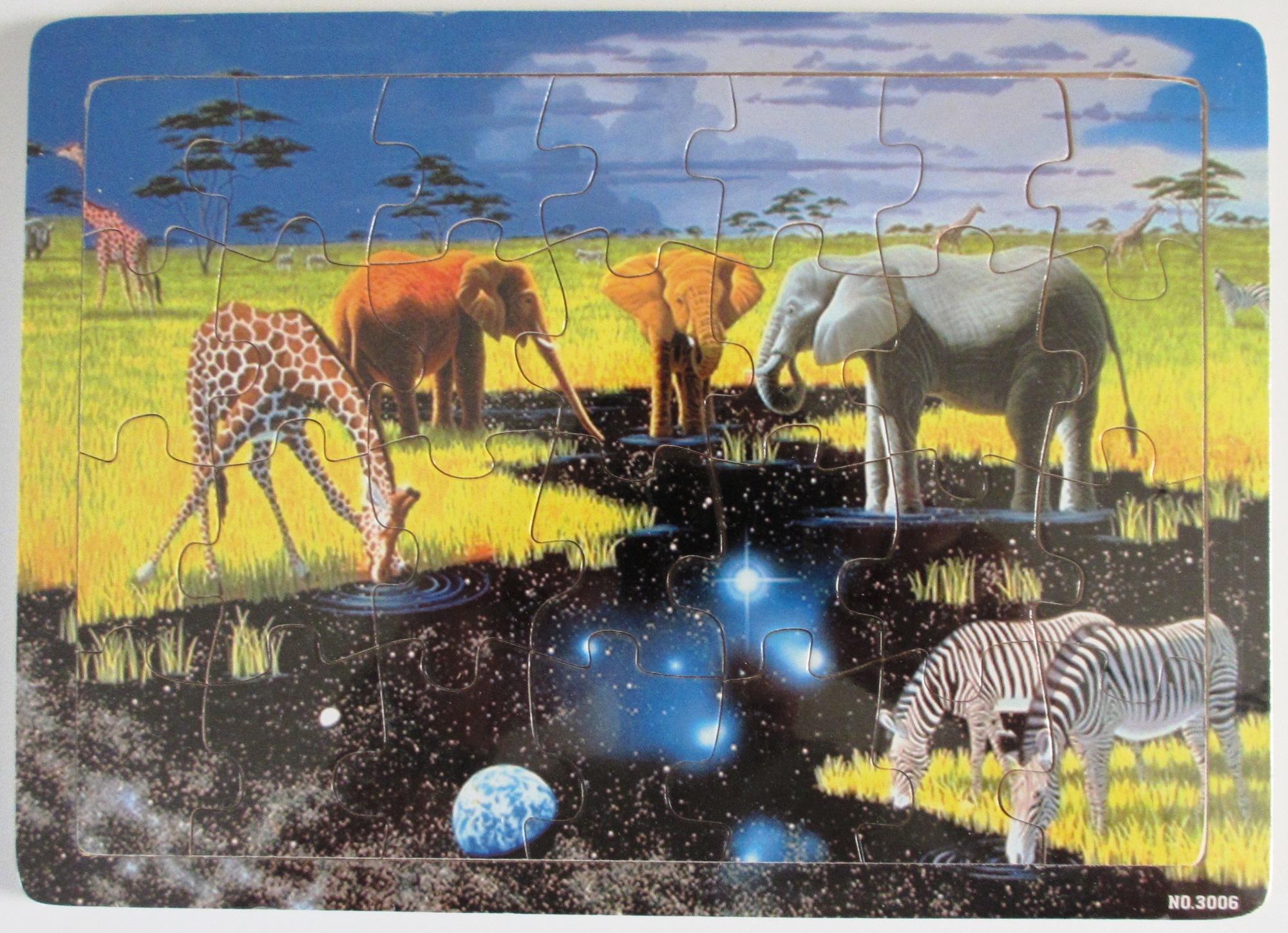watering hole wooden jigsaw puzzle